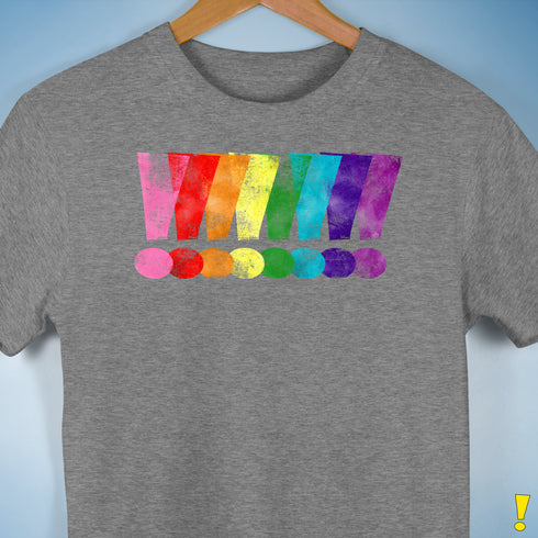Distressed Gilbert Baker LGBTQ Pride Exclamation Points Premium - Grey Heather
